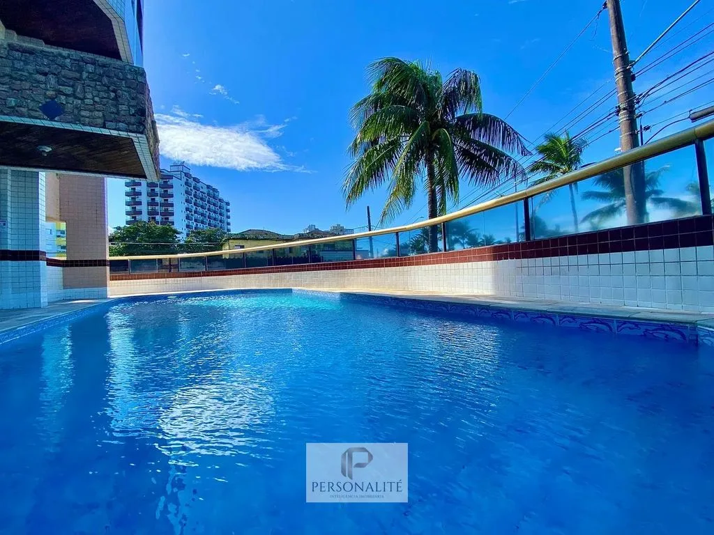 Apartamento 1 dormitório linda vista mar vila Mirim Prédio frente mar